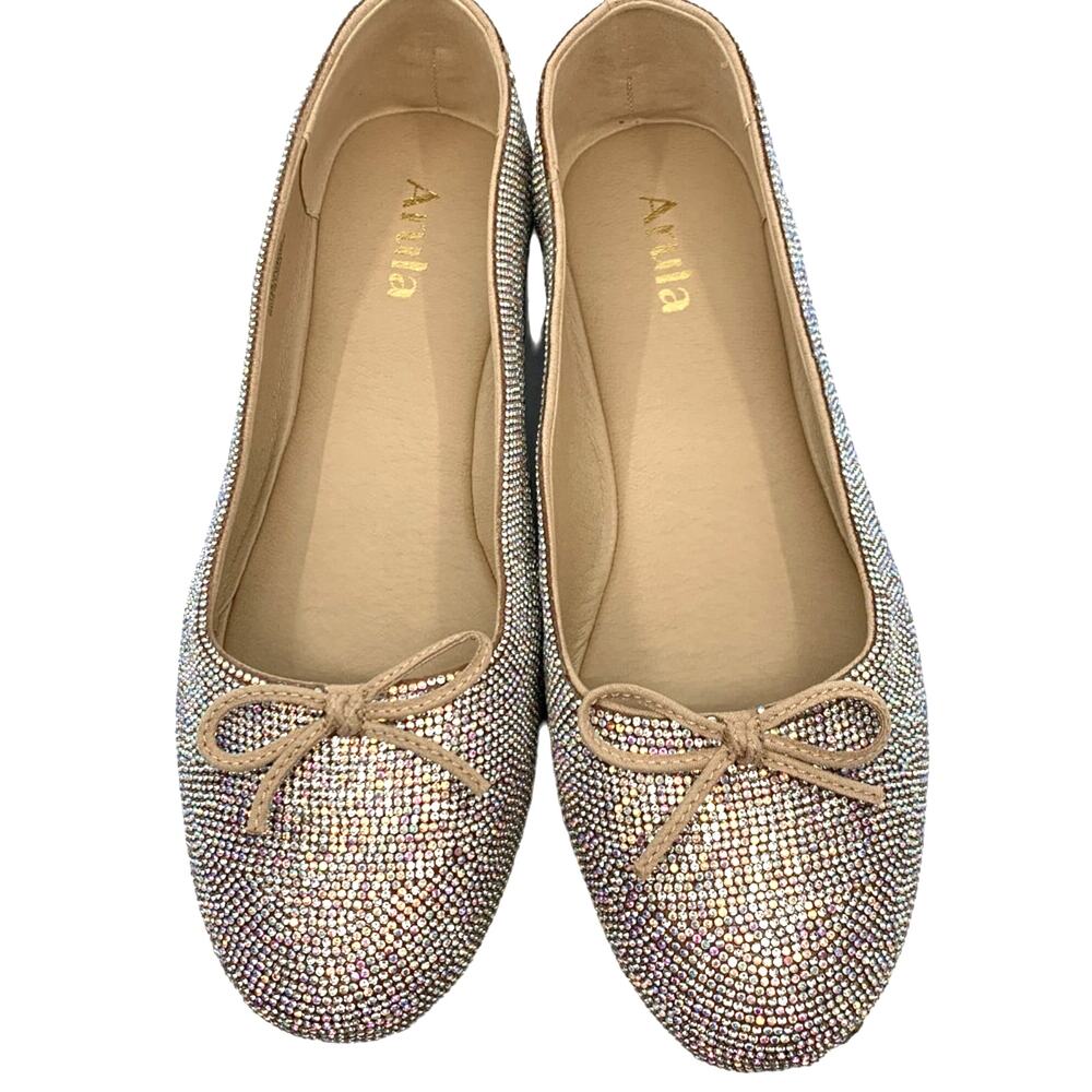 ARULA Women's WIDE WIDTH Slip-on Rhinestone Ballet Flats | Size 11 W | NIB